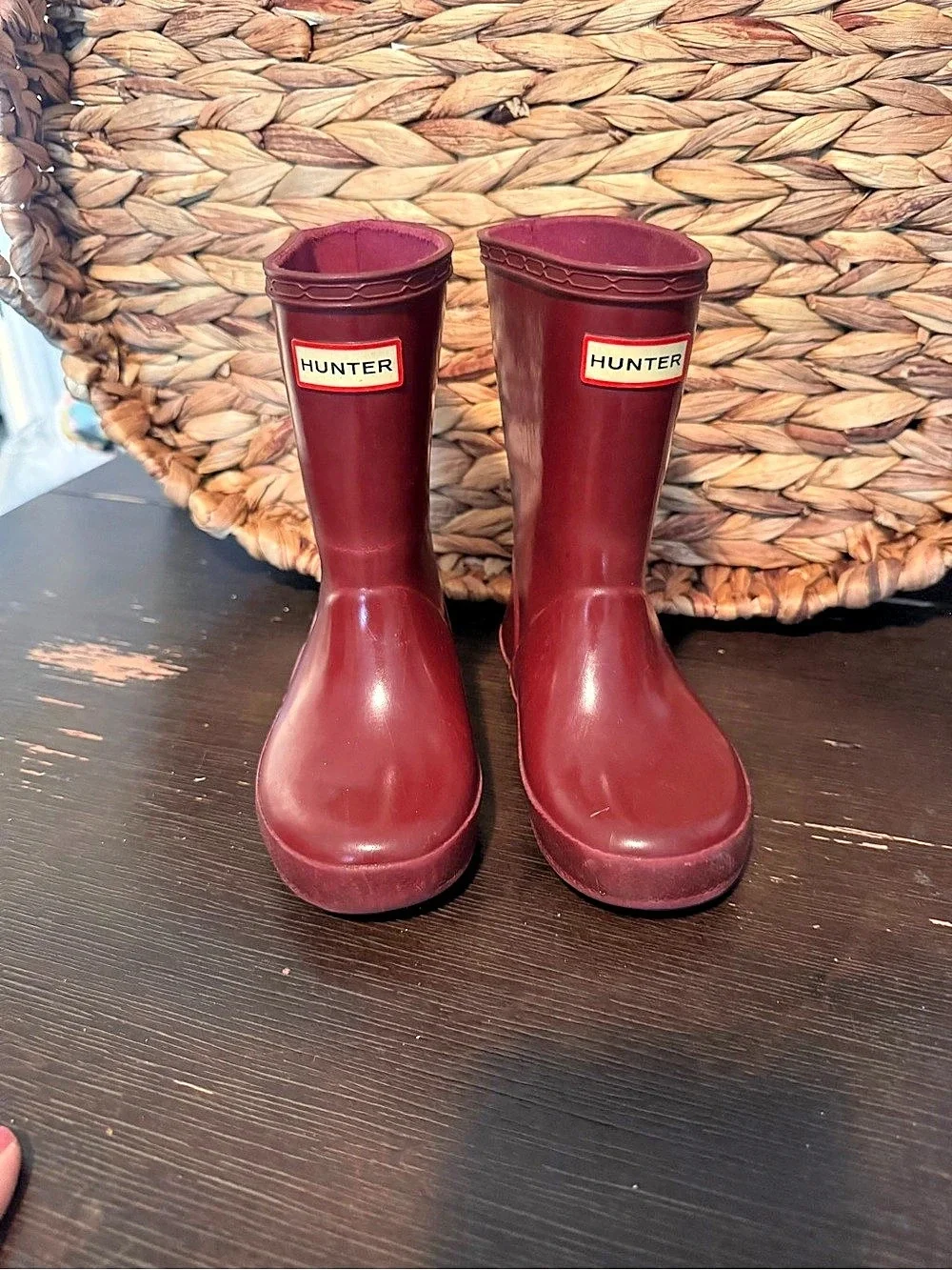 Hunter Kids First Classic Rain Boots Red Like New